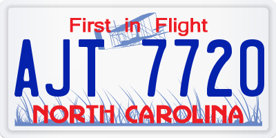 NC license plate AJT7720