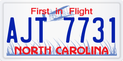 NC license plate AJT7731