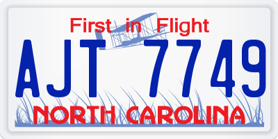 NC license plate AJT7749