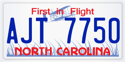 NC license plate AJT7750
