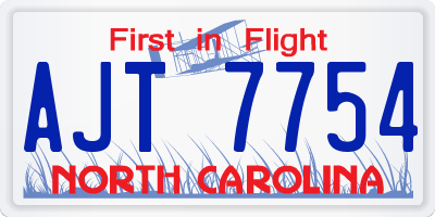 NC license plate AJT7754