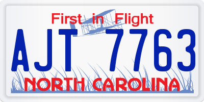 NC license plate AJT7763