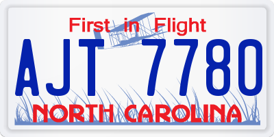 NC license plate AJT7780