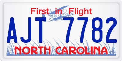 NC license plate AJT7782
