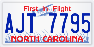 NC license plate AJT7795
