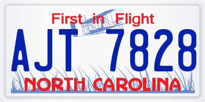 NC license plate AJT7828