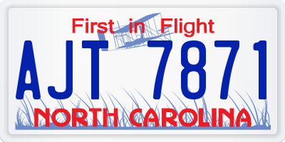 NC license plate AJT7871