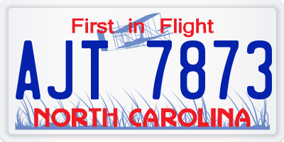 NC license plate AJT7873