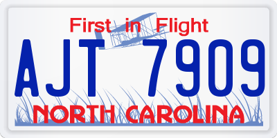 NC license plate AJT7909