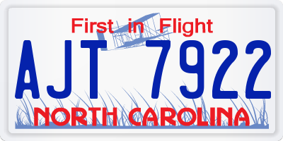 NC license plate AJT7922