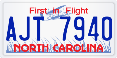 NC license plate AJT7940