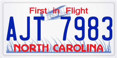 NC license plate AJT7983