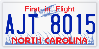 NC license plate AJT8015