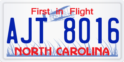 NC license plate AJT8016