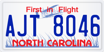 NC license plate AJT8046