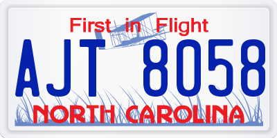 NC license plate AJT8058
