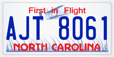 NC license plate AJT8061