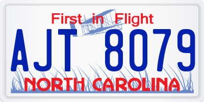 NC license plate AJT8079