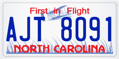 NC license plate AJT8091