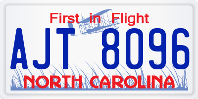 NC license plate AJT8096