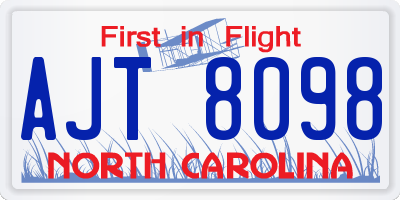 NC license plate AJT8098