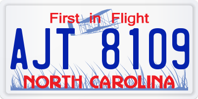 NC license plate AJT8109