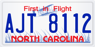 NC license plate AJT8112
