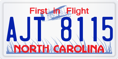 NC license plate AJT8115