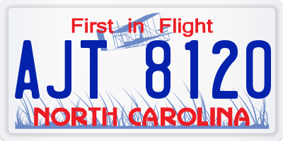 NC license plate AJT8120