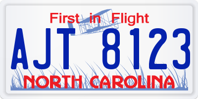 NC license plate AJT8123