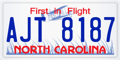 NC license plate AJT8187