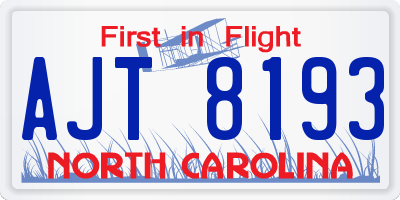 NC license plate AJT8193