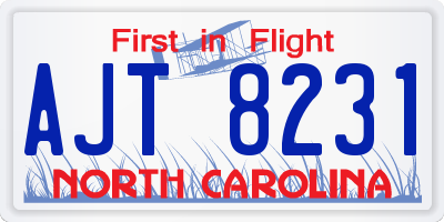 NC license plate AJT8231