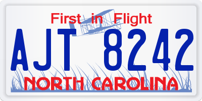 NC license plate AJT8242