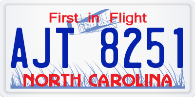NC license plate AJT8251