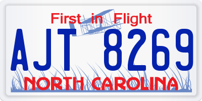 NC license plate AJT8269