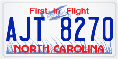 NC license plate AJT8270