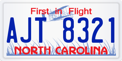 NC license plate AJT8321