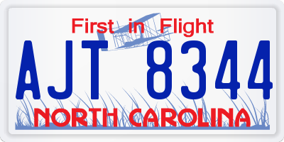 NC license plate AJT8344