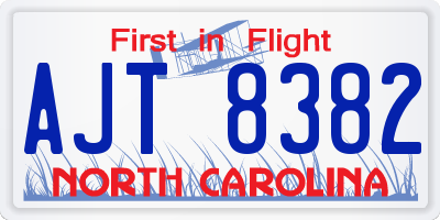 NC license plate AJT8382