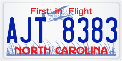 NC license plate AJT8383