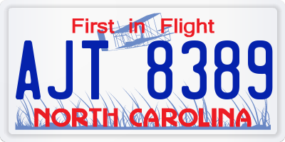 NC license plate AJT8389