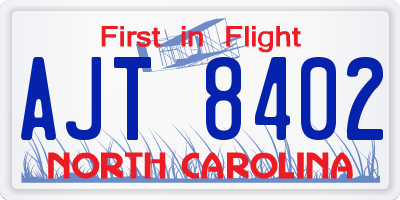 NC license plate AJT8402