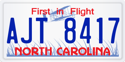 NC license plate AJT8417