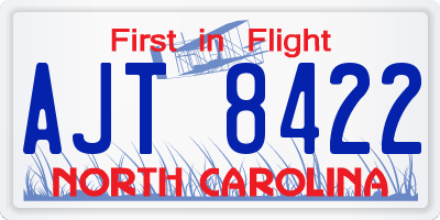 NC license plate AJT8422