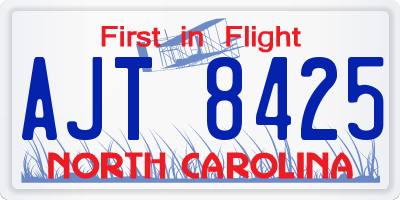 NC license plate AJT8425