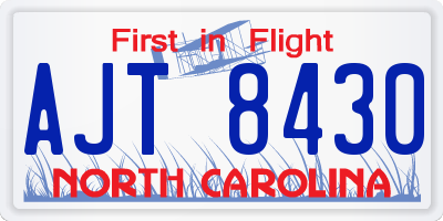 NC license plate AJT8430