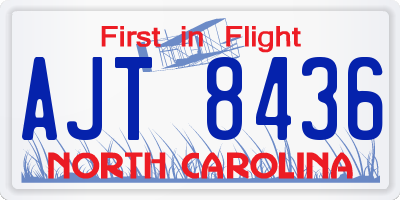 NC license plate AJT8436