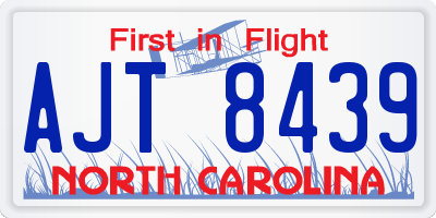 NC license plate AJT8439