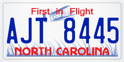 NC license plate AJT8445